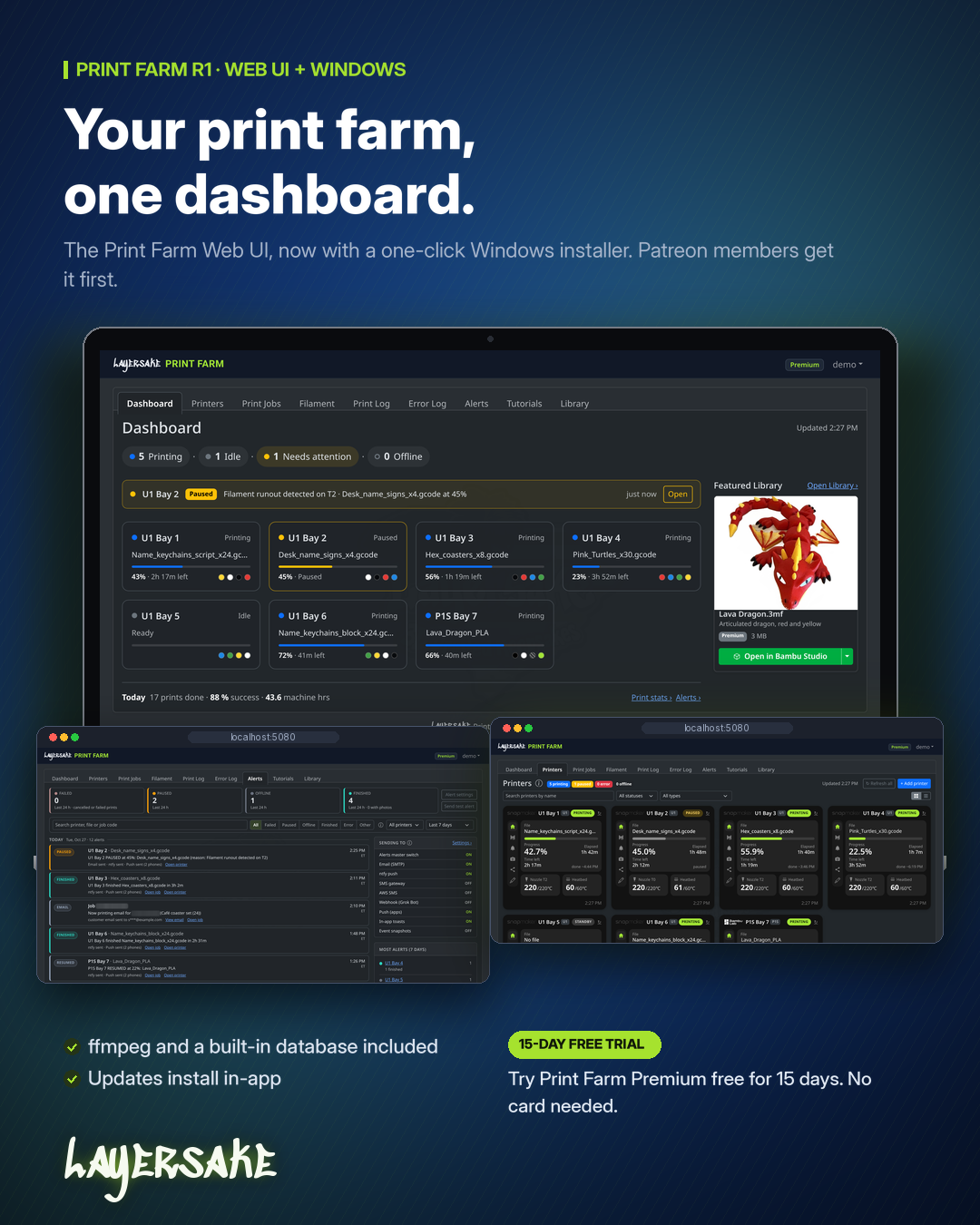 Print Farm R1 desktop and mobile
