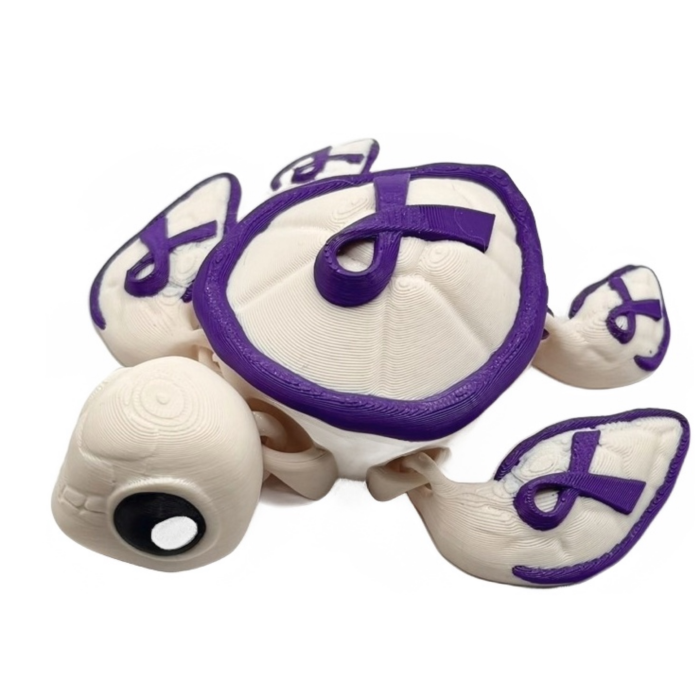 Purple Awareness Ribbon Turtle - Pancreatic Cancer 